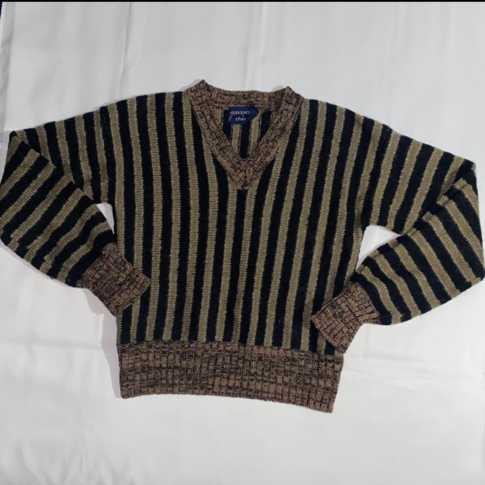 Givenchy For Chesa Striped V-Neck Sweater